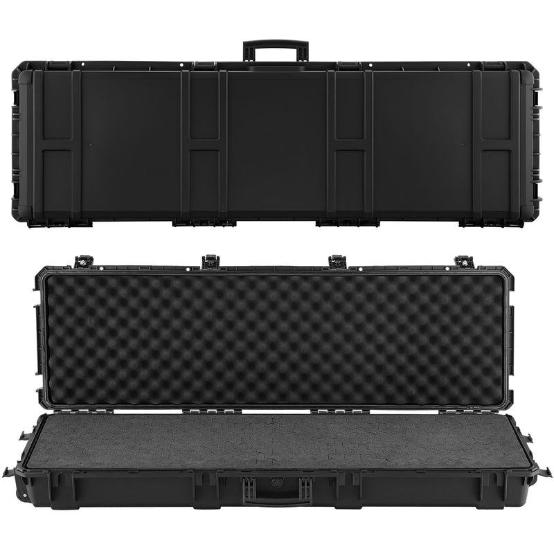 Hard Rifle Case 1270mm Lockable XPE Foam Waterproof Wheels Black