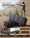 Hard Rifle Case 1270mm Lockable XPE Foam Waterproof Wheels Black