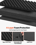 Hard Rifle Case 1270mm Lockable XPE Foam Waterproof Wheels Black