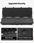 Hard Rifle Case 1270mm Lockable XPE Foam Waterproof Wheels Black