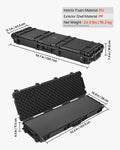 Rifle Case Hard Lockable 1320mm Waterproof Wheels Black