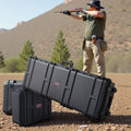 Rifle Case Hard Lockable 1320mm Waterproof Wheels Black