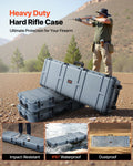 Rifle Case 1320mm Hard Lockable Waterproof Wheels Grey