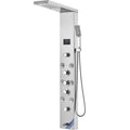 Shower Panel 6 Modes LED Rainfall Waterfall 8 Massage Jets Stainless Steel