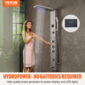 Shower Panel 6 Modes LED Rainfall Waterfall 8 Massage Jets Stainless Steel
