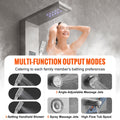 Shower Panel 6 Modes LED Rainfall Waterfall 8 Massage Jets Stainless Steel