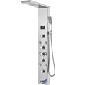 Shower Panel 6 Modes LED Rainfall Waterfall 8 Massage Jets Stainless Steel