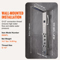 Shower Panel 6 Modes LED Rainfall Waterfall Massage Jets Handheld
