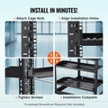 2PCS 1U Server Rack Shelf, 254mm Depth, 22.68kg Max Load Capacity Vented Cantilever or Wall Mount Rack Mount Shelf with Tray, Good Air Circulation for 482.6mm Network Cabinet or Equipment Rack