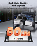 Server Rack Shelf 1U 4pc 22.68kg Vented Cantilever Wall Mount