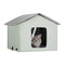 Heated Cat House Outdoor Shelter 600D Oxford Foldable Green