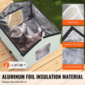 Heated Cat House Outdoor Shelter 600D Oxford Foldable Green