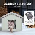 Heated Cat House Outdoor Shelter 600D Oxford Foldable Green