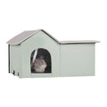 Heated Cat House Outdoor Shelter 600D Oxford Large Green