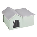 Heated Cat House Outdoor Shelter 600D Oxford Large Green