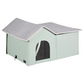 Heated Cat House Outdoor Shelter 600D Oxford Large Green