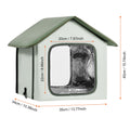 Elevated Heated Cat House, Outdoor Kitty Shelter with Timer, 600D Oxford Cloth Foldable Cat Shelter with Heated Pad for Winter to Stay Warm and Cozy, Green (Small)