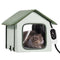 Heated Cat House Outdoor Shelter 600D Oxford Small Green