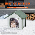 Heated Cat House Outdoor Shelter 600D Oxford Small Green