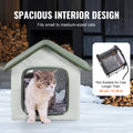 Heated Cat House Outdoor Shelter 600D Oxford Small Green