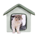 Heated Cat House Outdoor Shelter 600D Oxford Small Green