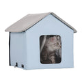 Heated Cat House Outdoor Shelter 600D Oxford Small Blue