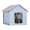 Heated Cat House Outdoor Shelter 600D Oxford Small Blue