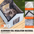 Heated Cat House Outdoor Shelter 600D Oxford Small Blue