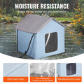 Heated Cat House Outdoor Shelter 600D Oxford Small Blue