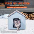 Heated Cat House Outdoor Shelter 600D Oxford Small Blue