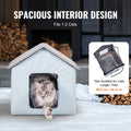Heated Cat House Outdoor Shelter 600D Oxford Small Blue