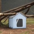 Heated Cat House Outdoor Shelter 600D Oxford Small Blue