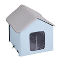 Heated Cat House Outdoor Shelter 600D Oxford Small Blue