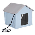 Heated Cat House Outdoor Shelter 600D Oxford Small Blue