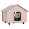 Heated Cat House Outdoor Shelter 600D Oxford Foldable Brown