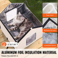 Heated Cat House Outdoor Shelter 600D Oxford Foldable Brown