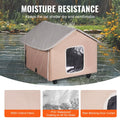 Heated Cat House Outdoor Shelter 600D Oxford Foldable Brown