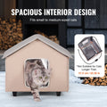 Heated Cat House Outdoor Shelter 600D Oxford Foldable Brown