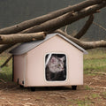 Heated Cat House Outdoor Shelter 600D Oxford Foldable Brown