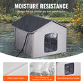 Heated Cat House Outdoor Shelter 600D Oxford Foldable Grey