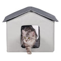 Heated Cat House Outdoor Shelter 600D Oxford Foldable Grey