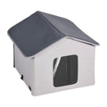 Heated Cat House Outdoor Shelter 600D Oxford Foldable Grey