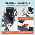 Aluminum Wheelchair Foldable Self-Lock 220lbs 15.75
