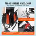 Wheelchair Aluminum Alloy Transport Chair Foldable 18-In W Seat 220lbs