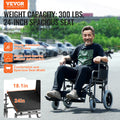 Wheelchair Steel Transport Chair Foldable 24in Seat 300lbs Capacity