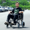 Wheelchair Steel Transport Chair Foldable 24in Seat 300lbs Capacity