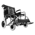 Wheelchair Steel Transport Chair Foldable 24in Seat 300lbs Capacity