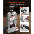 Manual Wire Stripping Machine, 1.5-25 mm, Copper Stripper with Hand Crank or Drill Powered, 64Mn Quenched Blades, 45# Steel Rollers, Aluminum Alloy Frame Wire Peeler, for Scrap Copper Recycling