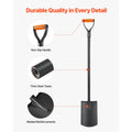 Square Shovel, 122 cm Heavy-Duty Flat Shovel, Transfer Shovels with Alloy Steel Blade and Non-Slip D-Handle, Detachable and Easy Storage, for Gardening, Construction, Digging & Snow Shoveling