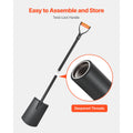 Square Shovel, 122 cm Heavy-Duty Flat Shovel, Transfer Shovels with Alloy Steel Blade and Non-Slip D-Handle, Detachable and Easy Storage, for Gardening, Construction, Digging & Snow Shoveling